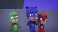 The PJ Masks are shocked by the Wolfy Kids’ howls