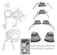 Early design concept for Romeo's goggles