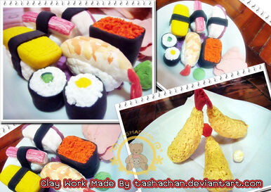 Clay Work Japanese Food by tashachan.jpg