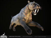 Render of Smilodon populator's Dauntless skin from Cindy's ArtStation.