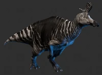 Render of the old Lambeosaurus' Equine skin.