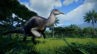 A Deinocheirus in a Tropical enclosure.