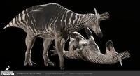 Render of Lambeosaurus' original Equine skin from Cindy's Artstation.