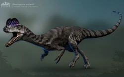 Outdated Dilophosaurus model.