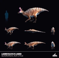 Lambeosaurus Gallop Cycle, as seen in the April 2020 Devlog.