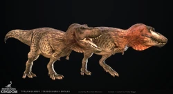 Render of Tarbosaurus bataar's Scorched skin from Cindy's ArtStation.
