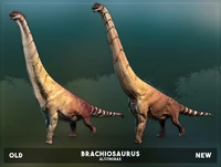 Brachi old and new.jpg (471 KB) Render comparing old Brachiosaurus model to current, as seen in the April 2020 Devlog.