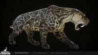 Render of Smilodon fatalis' Feral skin from Cindy's ArtStation.