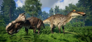Pachyrhinosaurus and Edmontosaurus
