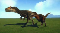 A. europaeus next to a Utahraptor ingame prior to Early Access release.