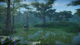Wetland with Nasutoceratops