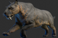 Render of Smilodon populator's Dauntless skin.