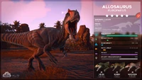 Allosaurus Species Profile, as seen in the February 2020 Devlog.