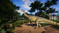 Plateo.jpg (1.34 MB) A Plateosaurus standing in front of an Animal Nursery building.