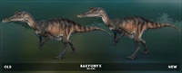 A render comparing an outdated Baryonyx model to a newer model, as seen in the September 2019 Devlog.