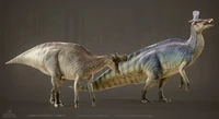 Render of Lambeosaurus' Cosmic skin from Cindy's Artstation.