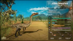 Coelophysis Species Profile, as seen in the March 2019 Devlog.