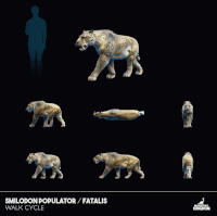 Smilodon Walking Animation, as seen in the July 2020 Devlog.