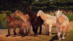 A lineup of Juxia showcasing its default skin and mutations.