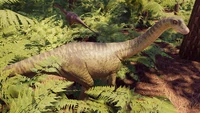 An Apatosaurus at one year of age alongside a younger sibling in the background shared by the developers on the Prehistoric Kingdom Discord.