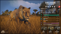 Smilodon Species Profile, as seen in the January 2020 Devlog.
