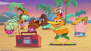 Marvin dances from the beach with everyone