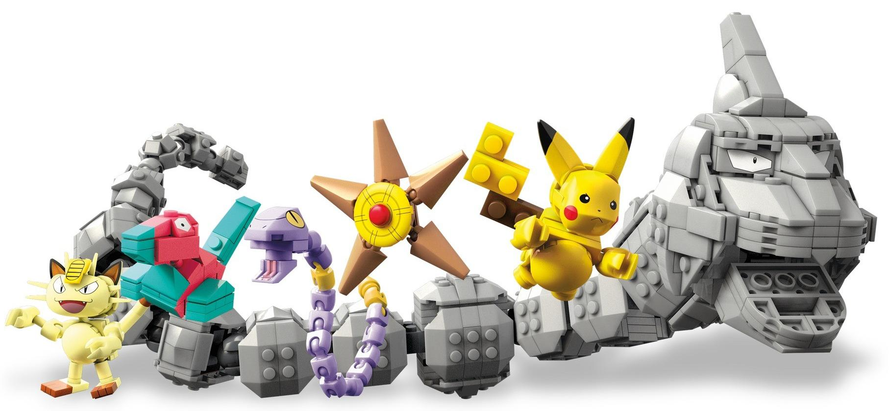 BNIB Onix Super Battle Mega Construx Pokemon Meowth Ekans Staryu Pikachu Porygon 