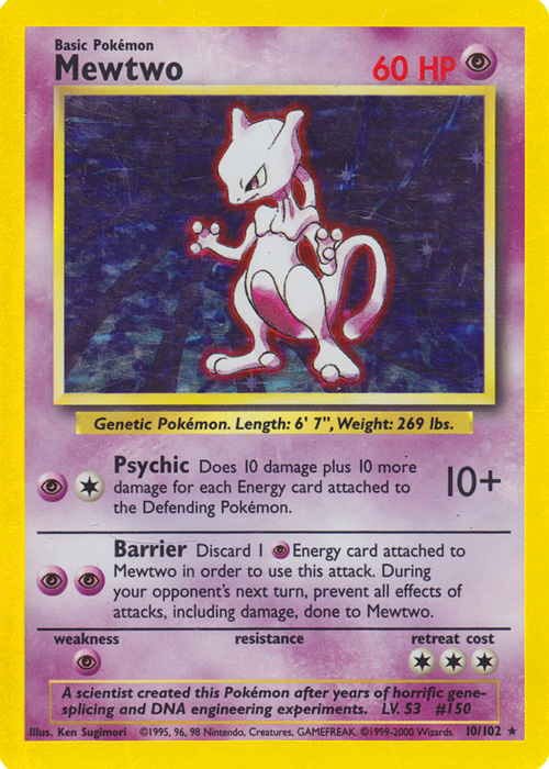 Mewtwo Team R No.150 Pokemon Cards Japanese Nintendo Excellent Conditi