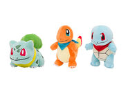 Bulbasaur, Charmander, and Squirtle Plush