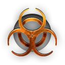 Bronze biohazard symbol