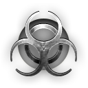 Silver biohazard symbol