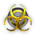 Gold biohazard symbol