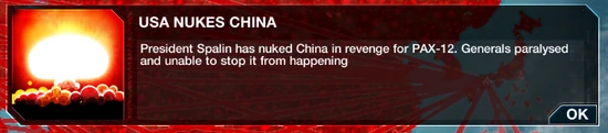 USA nukes China with nuclear weapons