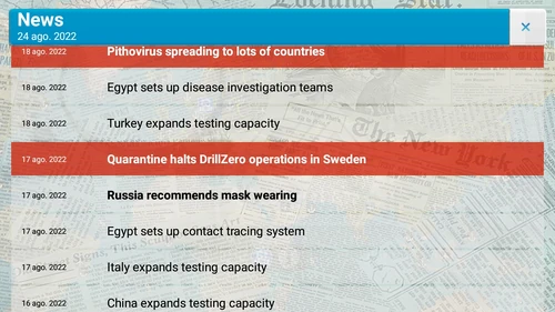 DrillZero operations halted as the player decreed a quarantine in the country they were mining.