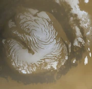 Martian North Pole early summer ice cap (1999)