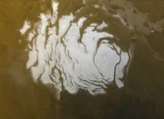 Martian South Pole mid summer ice cap (2000)