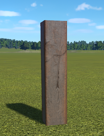 Planet Coaster - Wooden Pillar 1m - Plain