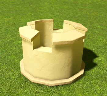 Stucco Round Slim Tower Parapet - Planet Coaster