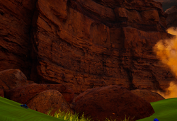 Those boulders look like fallen off the south cliff of the valley.