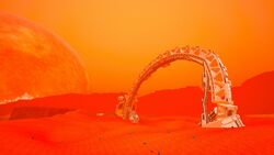 The Warp Gate wreck in its original state.