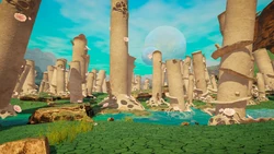 The valley, once sufficiently terraformed.