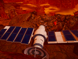 This crashed satellite can be found in the southwestern corner of the area.