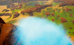 Standing atop of the spray looking down into the valley.