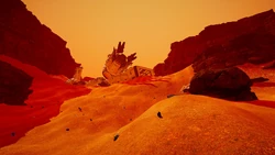 Typical view approaching from the Starting Valley in the northeast in the beginning of the game.