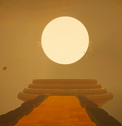 A huge glowing orb in an enormous cave inside of the Ancient City.