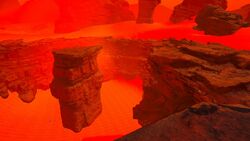On of the sinkholes at the beginning of the game.