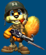 Conker is a soilder.