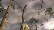 An Argentinosaurus on its rear legs.