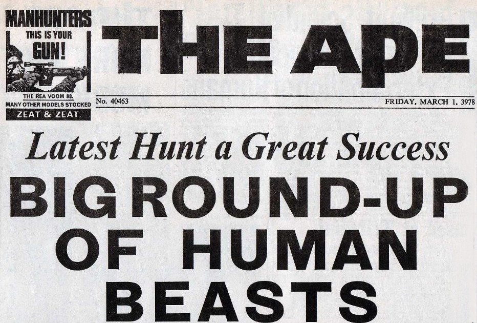 Original planet of the apes movie memorabilia news paper 
