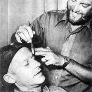 Makeup artist Fred Blau at work